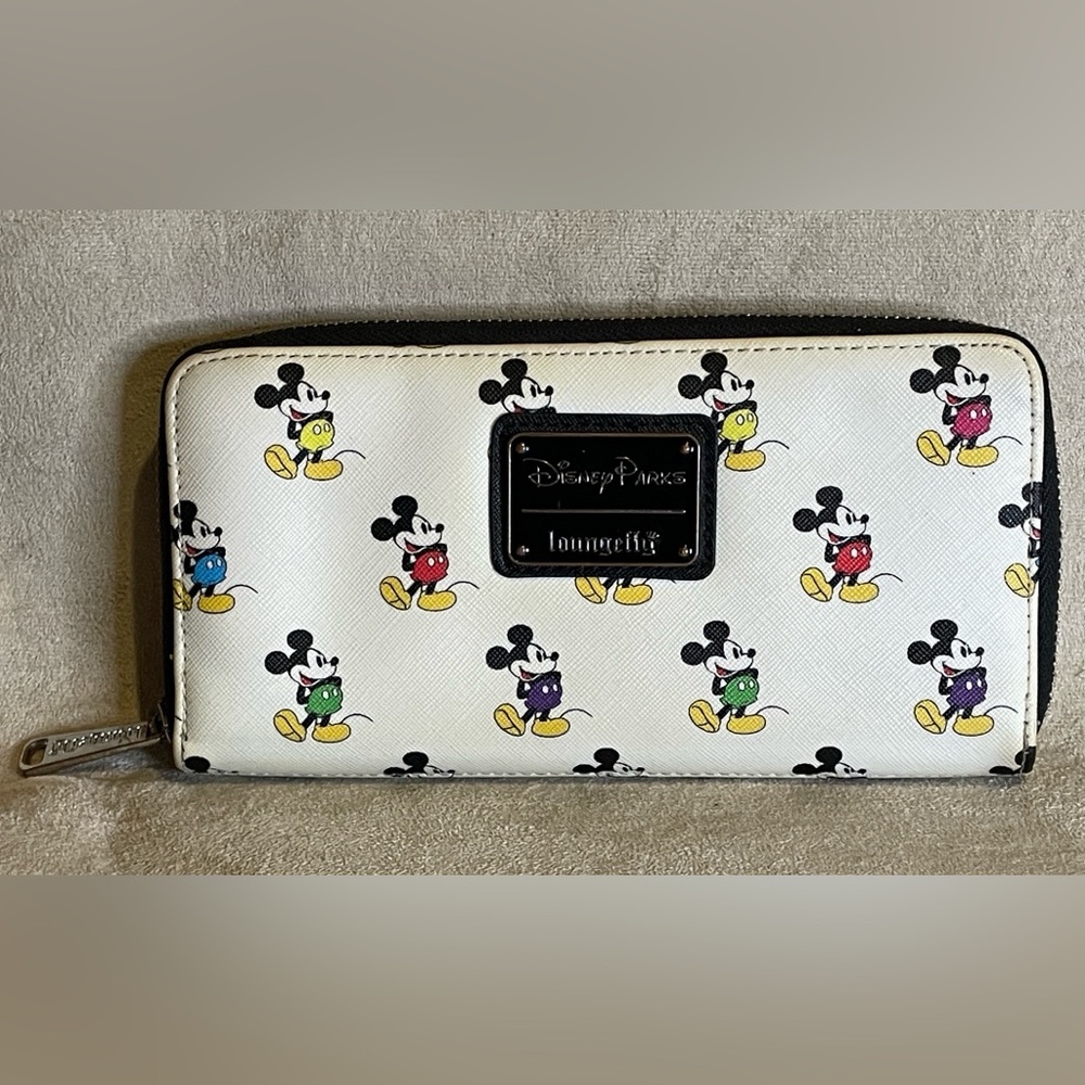 Disney Parks Loungefly Wallet/Clutch Multi Color Mickey Mouse -faux leather